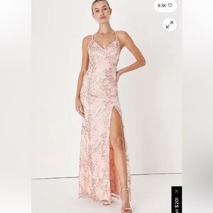 Lulu's Blush Pink Satin Dress